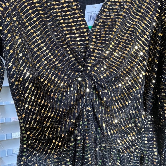 Michael Kors | Black / Gold Mini-Dress (L) - Picture 4 of 8